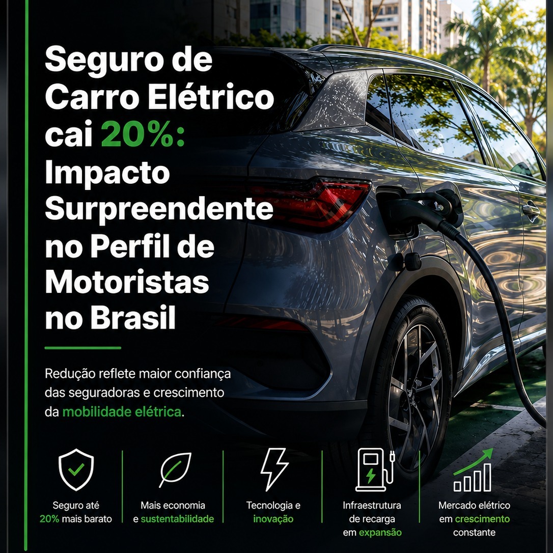 Seguro de carro elétrico cai 20% no Brasil